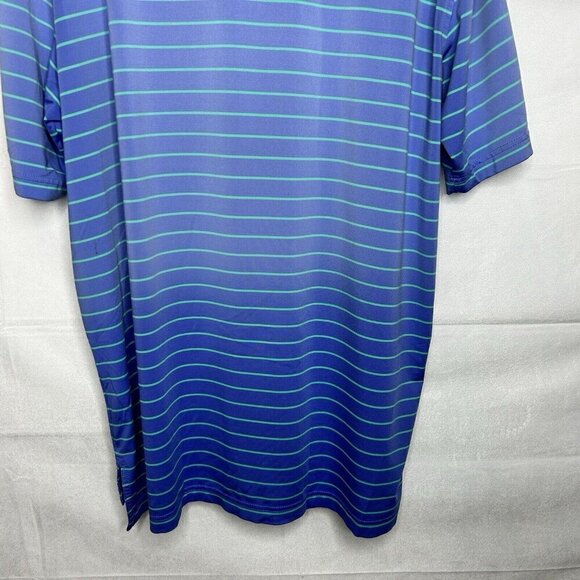 Peter Millar Summer Comfort Polo Shirt Blue Ombre Teal Striped Size L - Picture 9 of 9